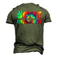 Peace Out Kindergarten Graduation Tie Dye Last Day Of School Men's 3D T-Shirt Back Print Army Green