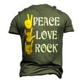 Peace Love Rock V3 Men's 3D Print Graphic Crewneck Short Sleeve T-shirt Army Green