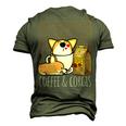 Pembroke Welsh Corgi Dog Coffee Lover Caffeine Corgi Mom Dad V4 Men's 3D Print Graphic Crewneck Short Sleeve T-shirt Army Green