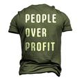 People Over Profit Anti Capitalism Protest Raglan Baseball Tee Men's 3D T-Shirt Back Print Army Green