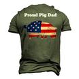 Pig 4Th Of July Cute Pig Lovers T Proud Pig Dad Men's 3D T-shirt Back Print Army Green