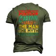 The Pontoon Captain Dad The Man Myth Happy Fathers Day Men's 3D T-Shirt Back Print Army Green