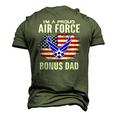 Im A Proud Air Force Bonus Dad With American Flag Veteran Men's 3D T-Shirt Back Print Army Green