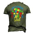 Proud Autism Dad Awareness Father Day Autistic Son Daughter Men's 3D T-Shirt Back Print Army Green