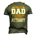 Proud Dad Of Awesome Actuary Fathers Day Men's 3D T-Shirt Back Print Army Green