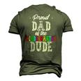Proud Dad Of The Kindergarten Dude First Day Of School Set Men's 3D T-Shirt Back Print Army Green