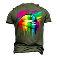 Rainbow Lips Lgbt Pride Month Rainbow Flag Men's 3D T-Shirt Back Print Army Green