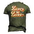 Rainbow Vintage Love Is Love Lgbt Gay Lesbian Pride Men's 3D T-Shirt Back Print Army Green