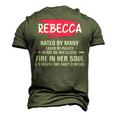 Rebecca Name Rebecca Hated By Many Loved By Plenty Heart On Her Sleeve Men's 3D T-shirt Back Print Army Green