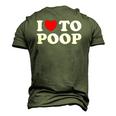 Red Heart I Love To Poop Men's 3D T-Shirt Back Print Army Green