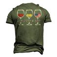 Red Wine & Blue 4Th Of July Wine Red White Blue Merica Usa Men's 3D T-Shirt Back Print Army Green