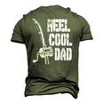 Mens Reel Cool Dad Fishing Daddy Mens Fathers Day Idea Men's 3D T-Shirt Back Print Army Green