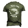 Reel Cool Papa For Fishing Nature Lovers Men's 3D T-Shirt Back Print Army Green