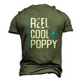 Reel Cool Poppy Fishing Fathers Day Fisherman Poppy Men's 3D T-Shirt Back Print Army Green