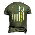 Retro American Flag Autism Dad Awareness Autistic Men's 3D T-Shirt Back Print Army Green