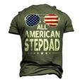 Mens Retro Fathers Day Family All American Stepdad 4Th Of July Men's 3D T-shirt Back Print Army Green
