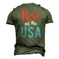 Rose In The Usa Cute Drinking 4Th Of July Men's 3D T-Shirt Back Print Army Green