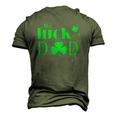St Patricks Day The Luckiest Dad Men's 3D T-Shirt Back Print Army Green