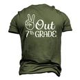 Summer Last Day Of School Graduation Peace Out 7Th Grade Men's 3D T-Shirt Back Print Army Green