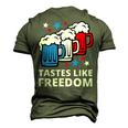 Tastes Like Freedom 4Th Of July Beer Quote Men's 3D T-shirt Back Print Army Green