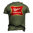 Tattooed Low Life Inked Life Apparel Men's 3D T-Shirt Back Print Army Green