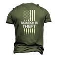 Taxation Is Theft American Flag 4Th Of July Men's 3D T-Shirt Back Print Army Green