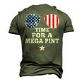 Time For A Mega Pint 4Th Of July Patriotic Sunglasses Men's 3D T-shirt Back Print Army Green
