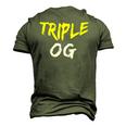 Triple Og Popular Hip Hop Urban Quote Original Gangster Men's 3D T-Shirt Back Print Army Green