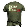 Ultra Maga Retro Style Red And White Text Men's 3D Print Graphic Crewneck Short Sleeve T-shirt Army Green