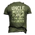 Uncle The Bad Influence Men's 3D T-Shirt Back Print Army Green