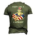 Uncle Sam 4Th Of July Usa Patriot Men's 3D T-Shirt Back Print Army Green