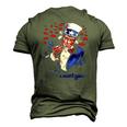 Uncle Sam I Want You 4Th Of July Men's 3D T-Shirt Back Print Army Green