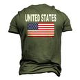 United States Flag Cool Usa American Flags Top Tee Men's 3D T-Shirt Back Print Army Green