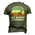 Utahraptor Dinosaur Spirit Animal Paleontologist Men's 3D T-Shirt Back Print Army Green