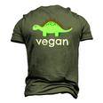 Vegan Dinosaur Green Save Wildlife Men's 3D T-Shirt Back Print Army Green