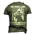 Veterans Day Gifts For Those I Love I Am Willing To Do Nice And Awesome Things Men's 3D Print Graphic Crewneck Short Sleeve T-shirt Army Green