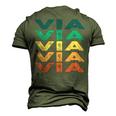 Via Name Shirt Via Family Name Men's 3D Print Graphic Crewneck Short Sleeve T-shirt Army Green