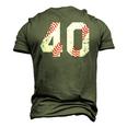 Vintage Baseball 40 Jersey Number Men's 3D T-Shirt Back Print Army Green