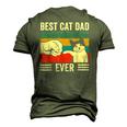 Mens Vintage Best Cat Dad Ever Bump Fit Classic Men's 3D T-Shirt Back Print Army Green