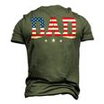 Mens Vintage Dad Fathers Day American Flag Usa Dad 4Th Of July Men's 3D T-Shirt Back Print Army Green