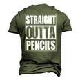 Vintage Straight Outta Pencils Men's 3D T-Shirt Back Print Army Green