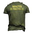 Watts Name Watts Facts Men's 3D T-shirt Back Print Army Green