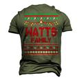 Watts Name Watts Family Men's 3D T-shirt Back Print Army Green
