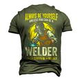 Welder Clothes For Men Welding V2 Men's 3D T-shirt Back Print Army Green