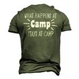 What Happens At Camp Stays Shirt Funny Men Women Camping Men's 3D Print Graphic Crewneck Short Sleeve T-shirt Army Green