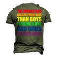 The World Has Bigger Problems Lgbt-Q Pride Gay Proud Ally Men's 3D T-shirt Back Print Army Green