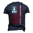 Mens 4Th Of July Us Flag Baker Dad For Fathers Day Men's 3D T-shirt Back Print Navy Blue