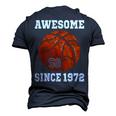 50Th Birthday Basketball Player 50 Years Old Vintage Retro Men's 3D T-shirt Back Print Navy Blue