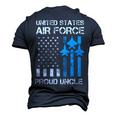 Air Force Us Veteran Proud Air Force Uncle 4Th Of July Men's 3D T-shirt Back Print Navy Blue