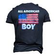 All American Boy Usa Flag Distressed 4Th Of July Men's 3D T-Shirt Back Print Navy Blue